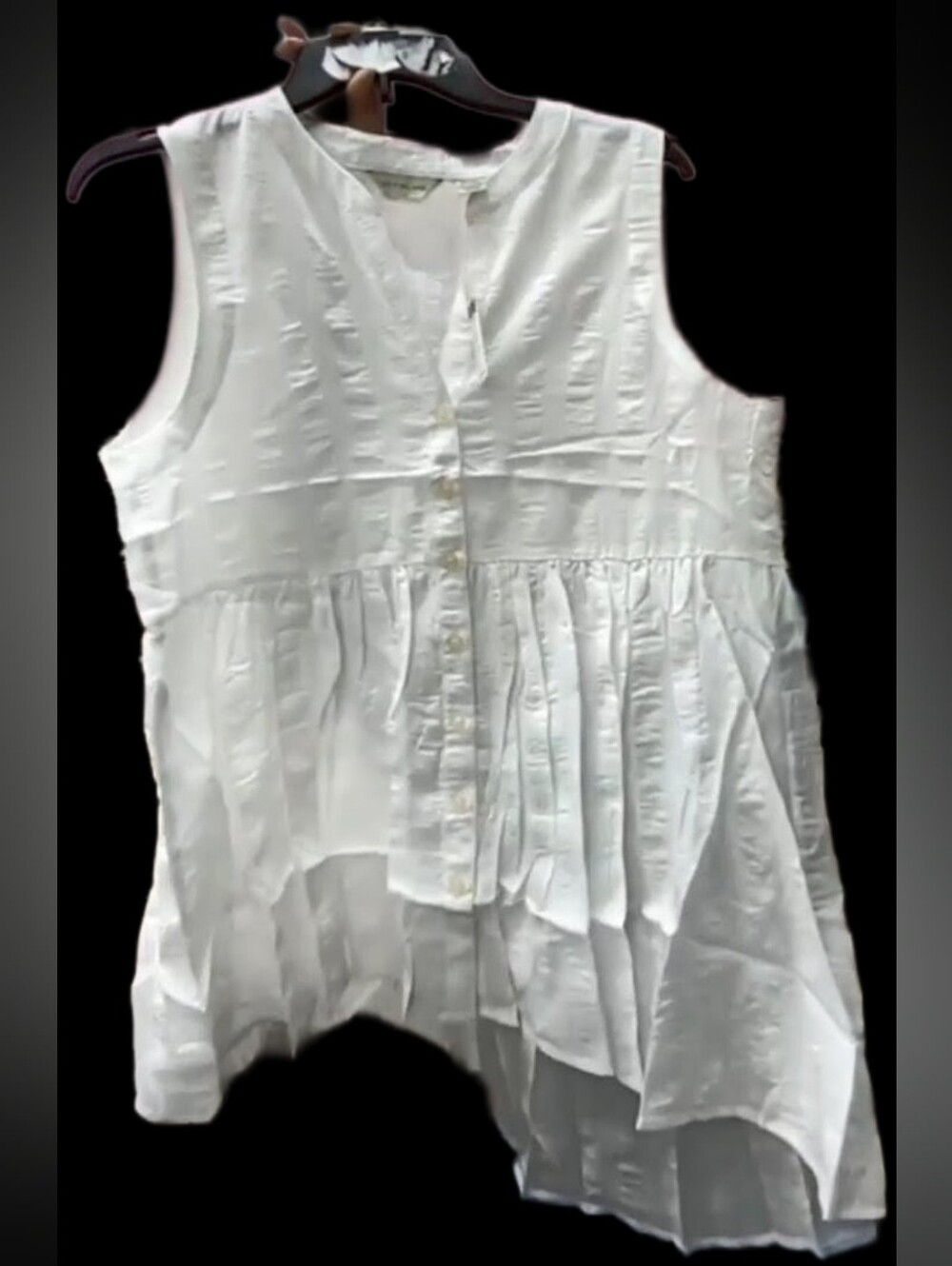 ANTHROPOLOGIE 11.1 TYLHO White Peplum Top Sz Medium Boho NEW